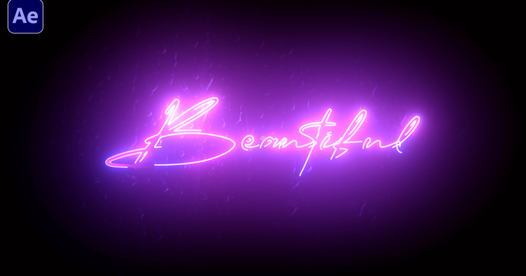 Beautiful Neon Text Animation – After Effects