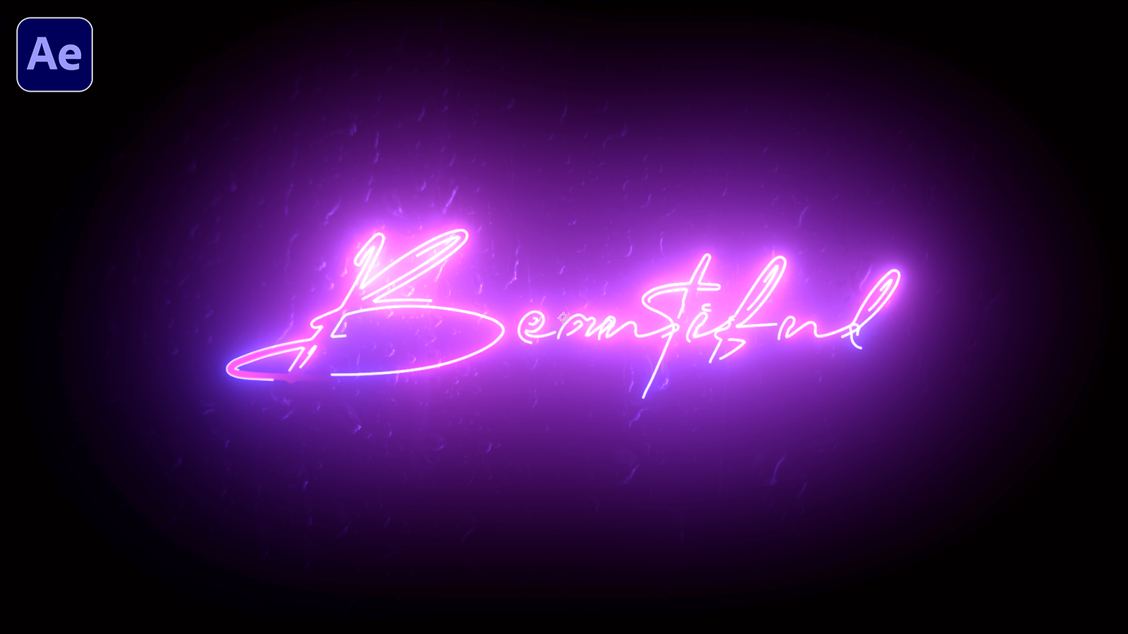 Beautiful Neon Text Animation – After Effects